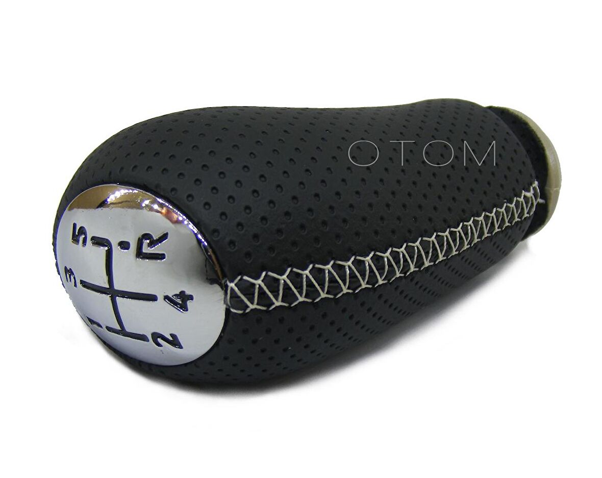 Renault Megane 2 Deri Vites Topuzu (Delikli Deri & Bej Dikiş)