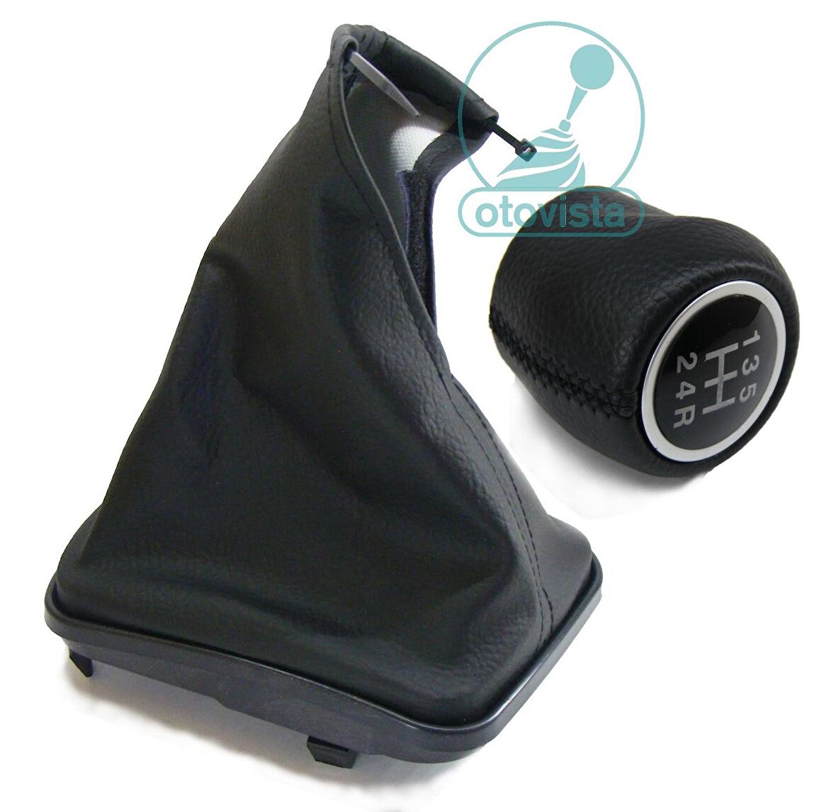 Fiat Punto Deri Vites Topuzu Ve Vites Körüğü (2006-2017) Siyah Dikişli