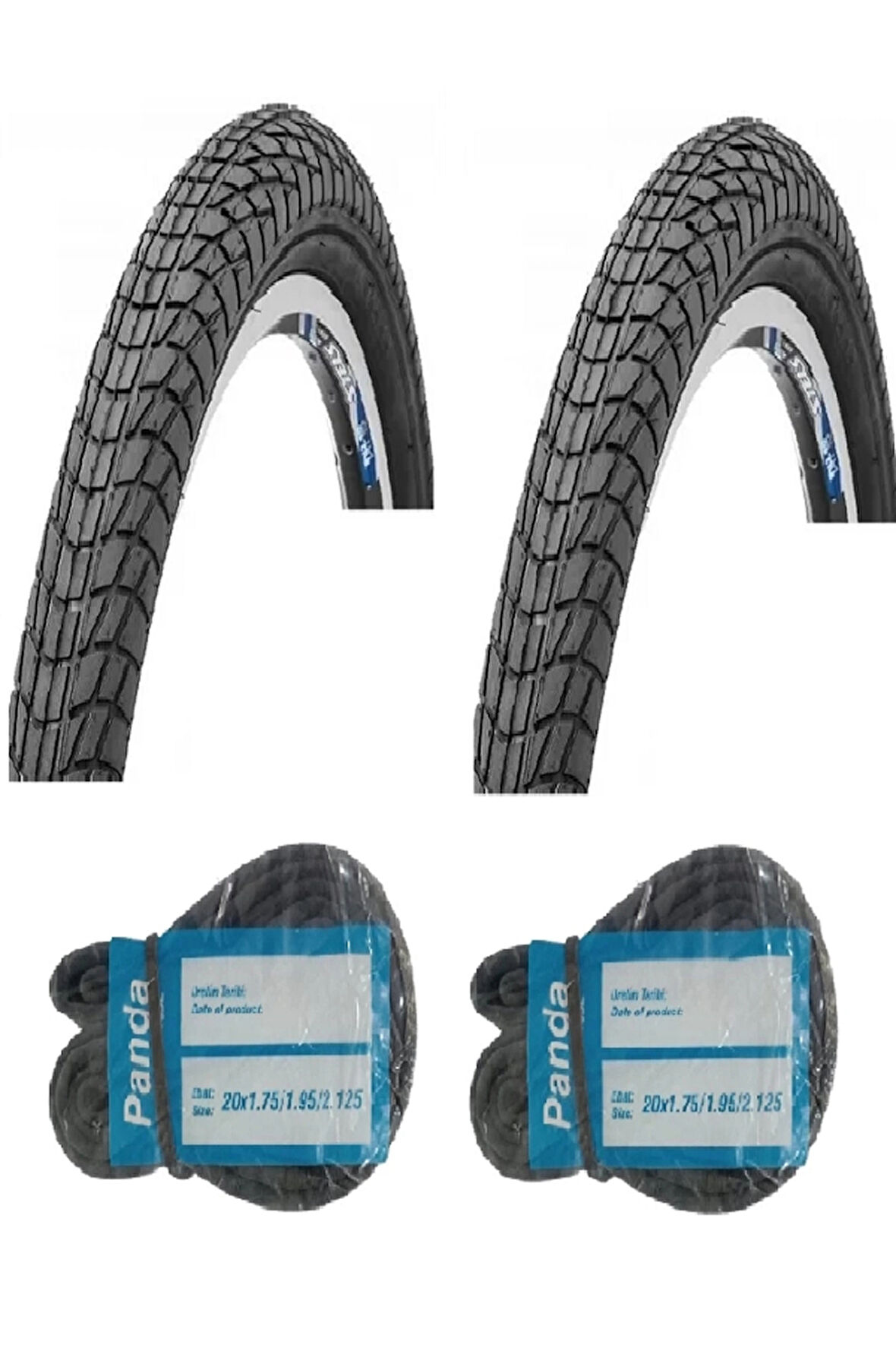 Bike sky  Chaoyang 20 Jant 20x1.75 Bisiklet Dış Lastiği Yol Tipi H-537 X 2 Adet + Panda İç Lastik Seti