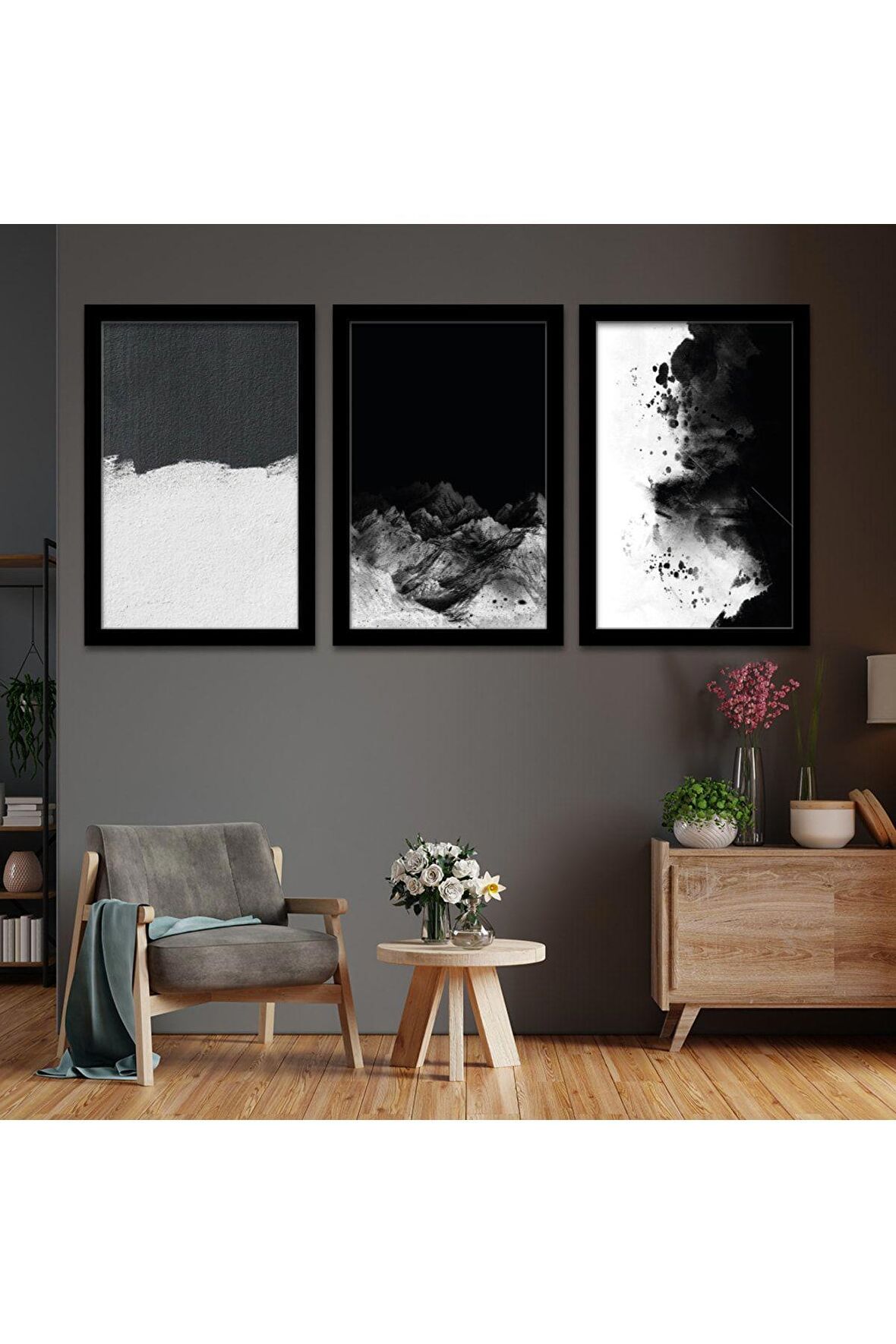 Renkli Bahçe 100 X 50 Cm Saatli Kanvas Tablo