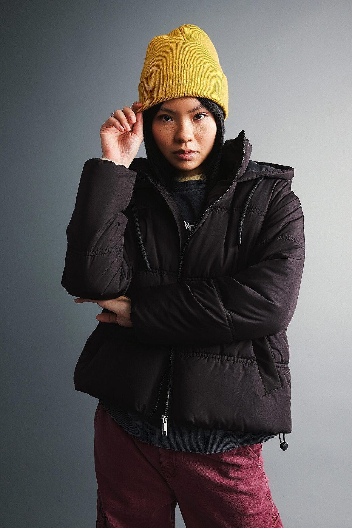DeFacto Su Geçirmez Kapüşonlu Suni Kürklü Puffer Şişme Mont A0757AX23WNBK27