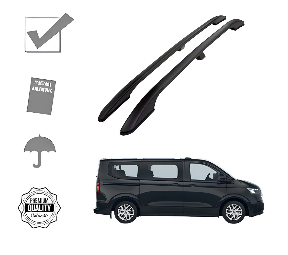 CARAVELLA LİFE KISA ŞASE 2025 2026 2027 PORTBAGAJ TAVAN ÇITASI SİYAH