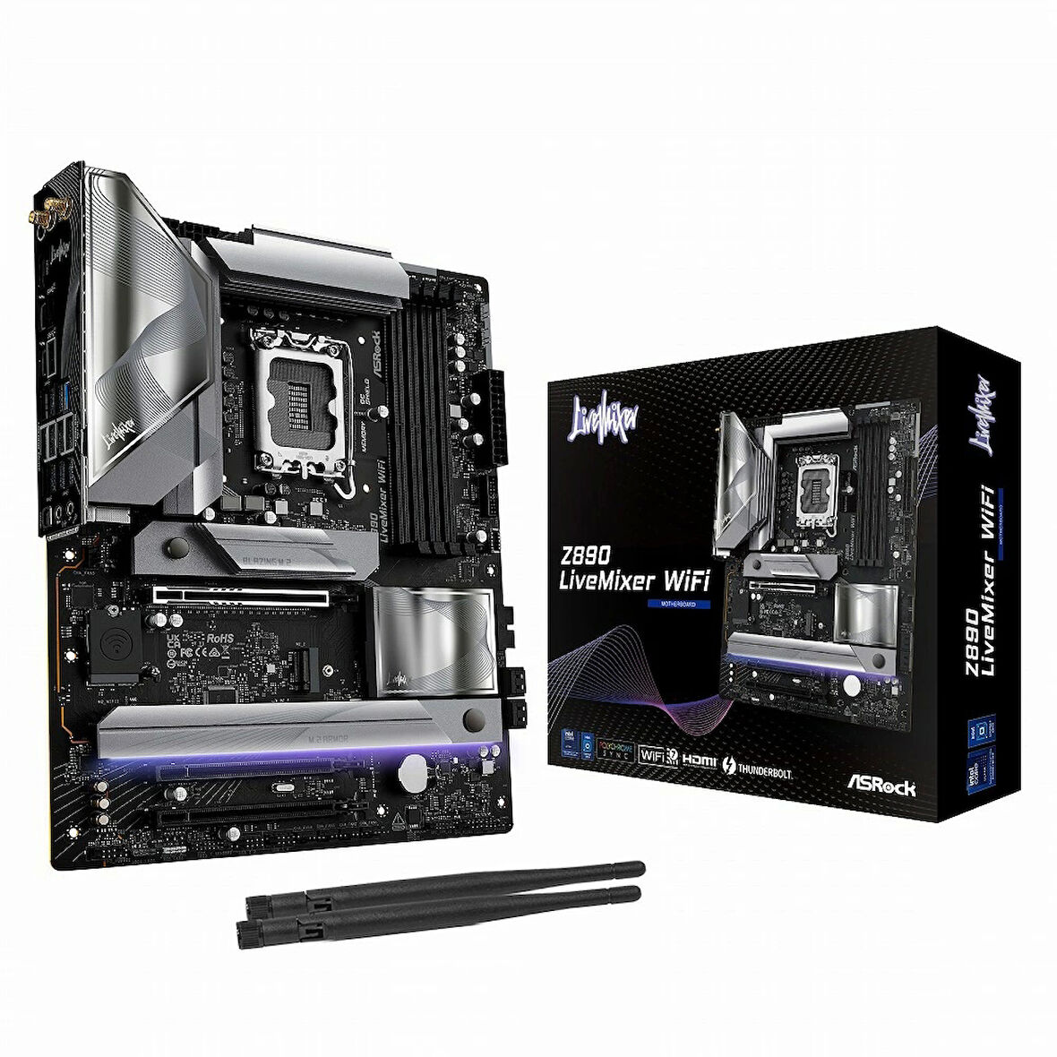 ASRock Z890 Livemixer WiFi 7 DDR5 9466mhz (OC) PCIe 5.0 M.2 1851p ATX Anakart