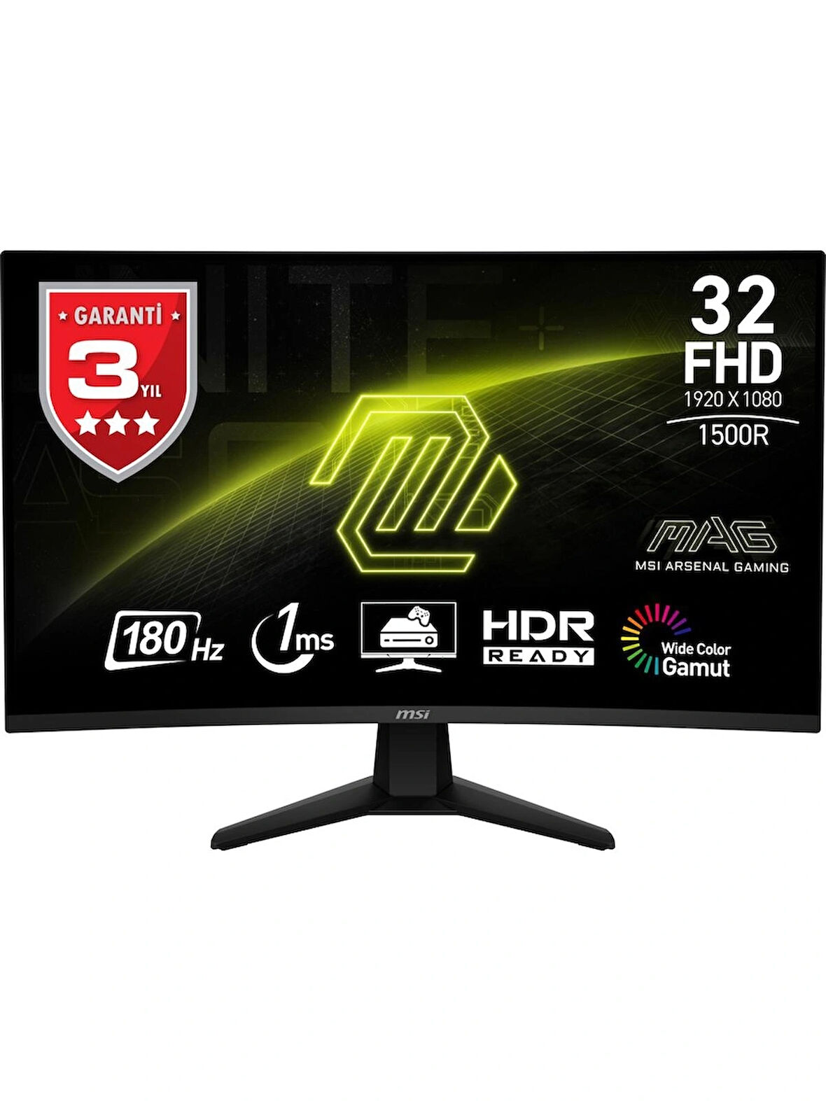 MSI 31.5" MAG 32C6 1920x1080 (FHD) 16:9 CURVE 1500R VA 180HZ 1MS ADAPTIVE-SYNC GAMING MONITOR