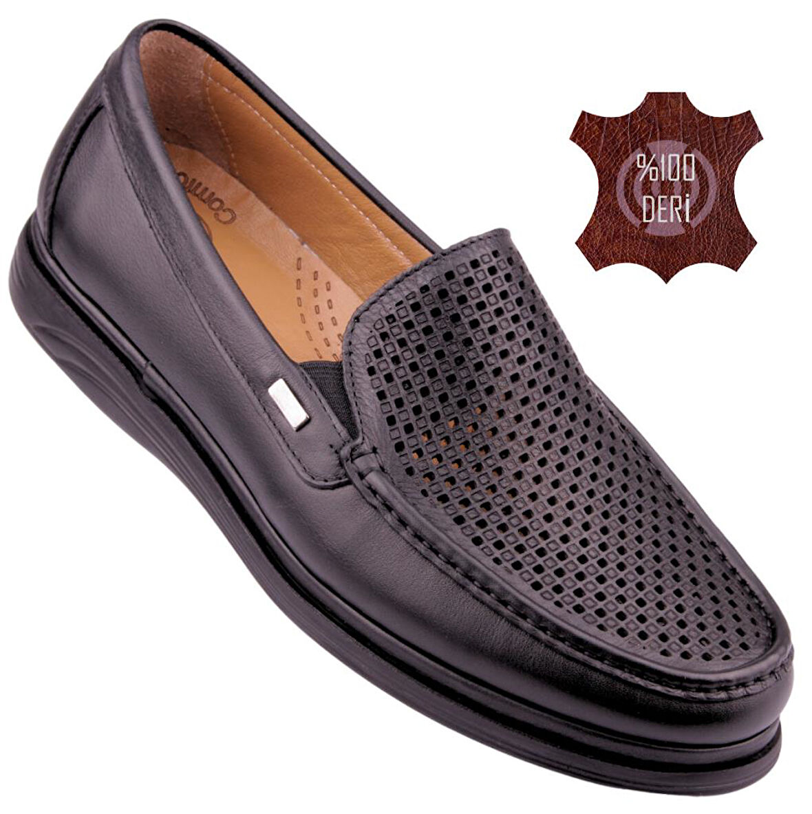 Hakiki Deri Ortopedik Hafif Yumuşak Delikli Erkek Ayakkabı