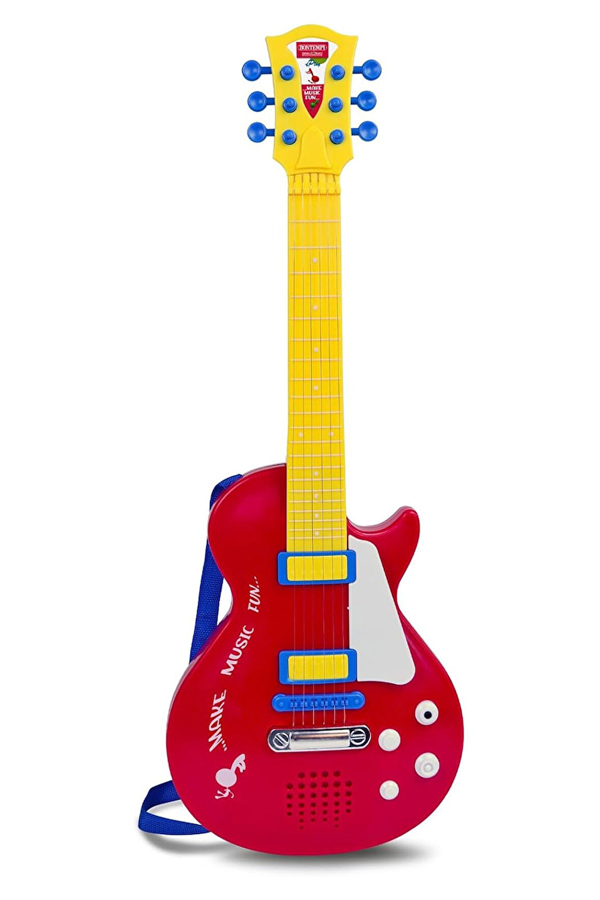Bontempi Elektronik Kırmızı Gitar 56cm. Tuşu Telli ve Askılı 