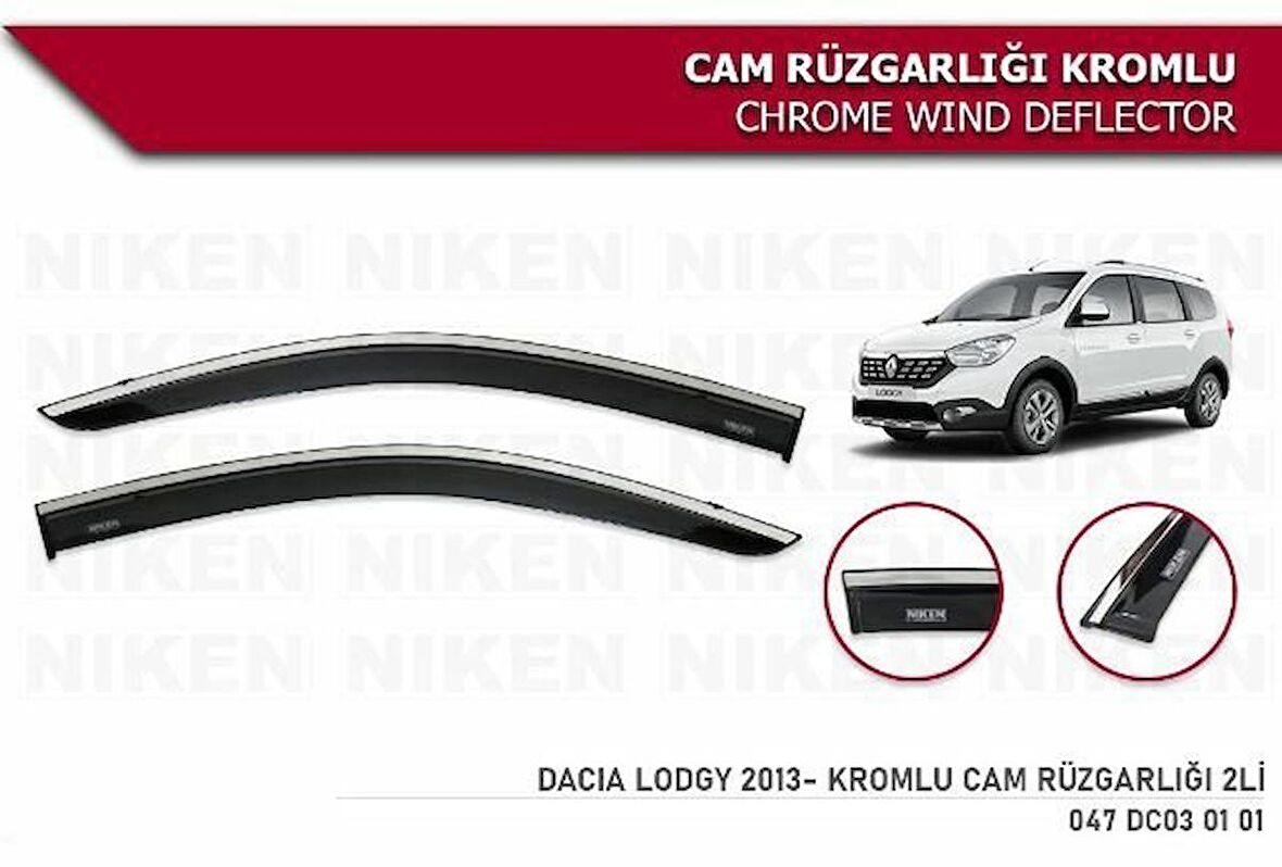 Dacia Lodgy Kromlu Cam Rüzgarlığı 2'li Niken 2013+ sonrası modeller