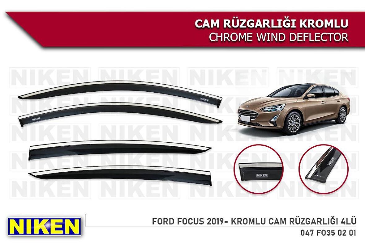 Ford Focus 4 Kromlu Cam Rüzgarlığı Niken 2019+