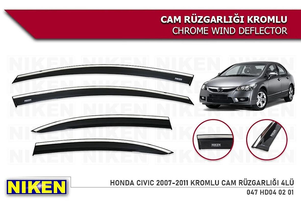 Honda civic fd6 Kromlu Cam Rüzgarlığı Niken 2006-2012