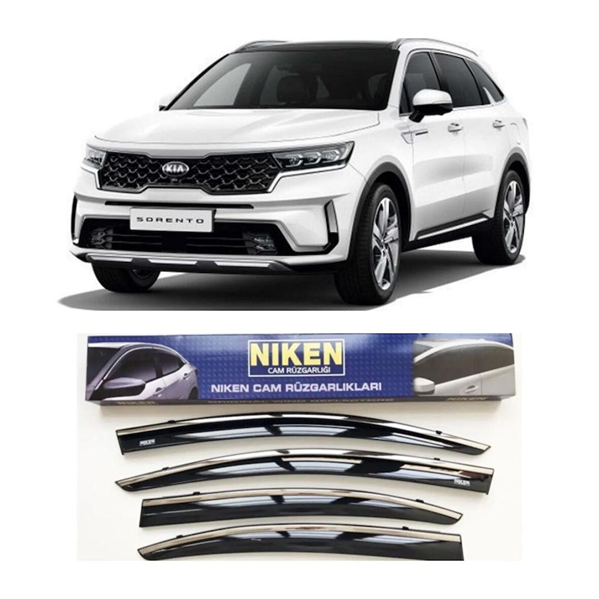 Kia Sorento Kromlu Cam Rüzgarlığı Niken 2021 sonrası uyumlu