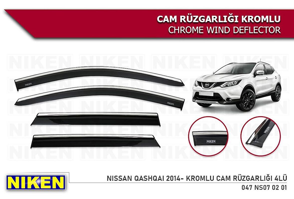 Nissan Qashqai Kromlu Cam Rüzgarlığı Niken 2014-2021