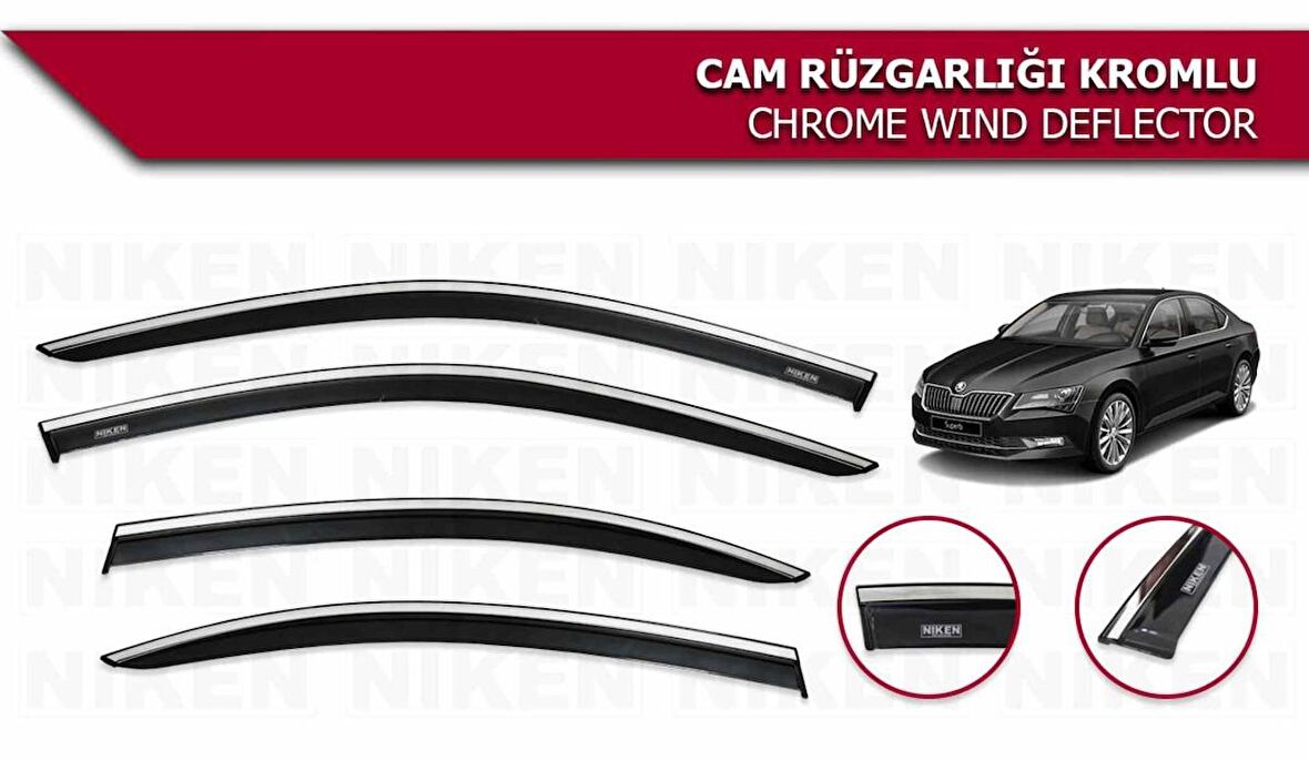 Skoda Superb Kromlu Cam Rüzgarlığı Niken 2015 sonrası