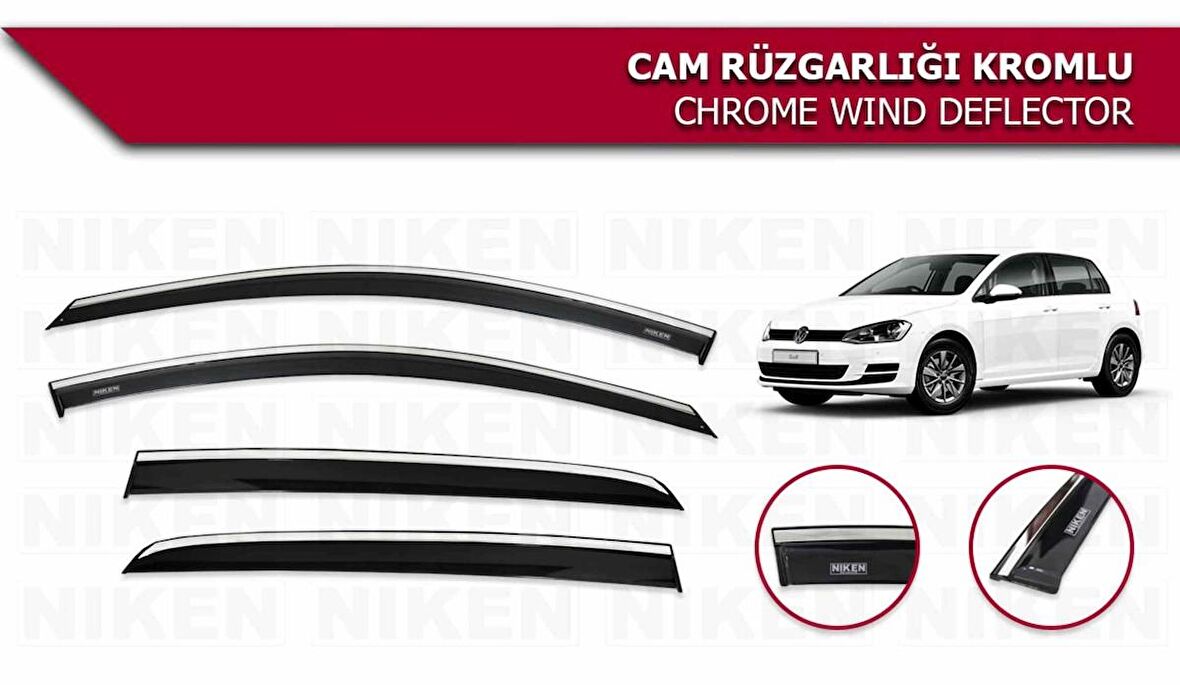 Volkswagen Golf 7 Kromlu Cam Rüzgarlığı Niken 2013+ sonrası