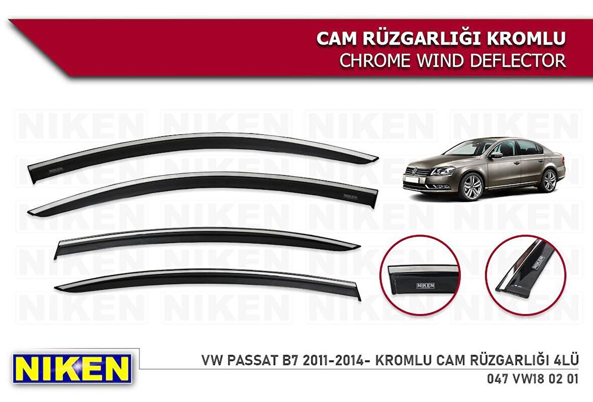 Vw Passat b7 Kromlu Cam Rüzgarlığı Niken 2011-2014