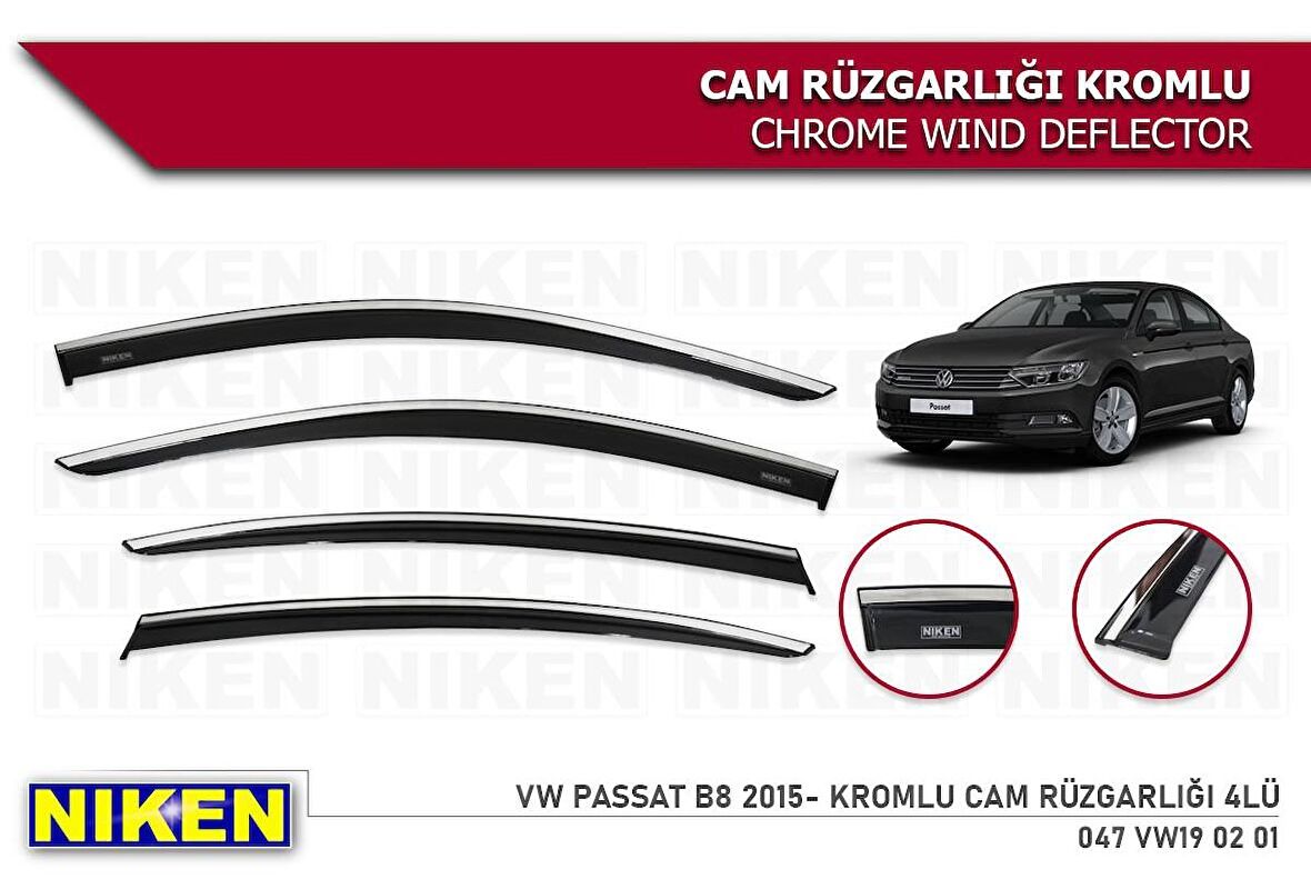 Vw Passat b8 Kromlu Cam Rüzgarlığı Niken 2015+