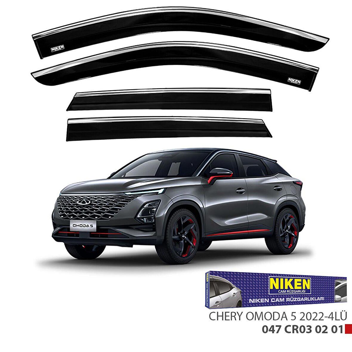 Chery Omoda 5 Kromlu Cam Rüzgarlığı Niken 2022+ sonrası uyumlu