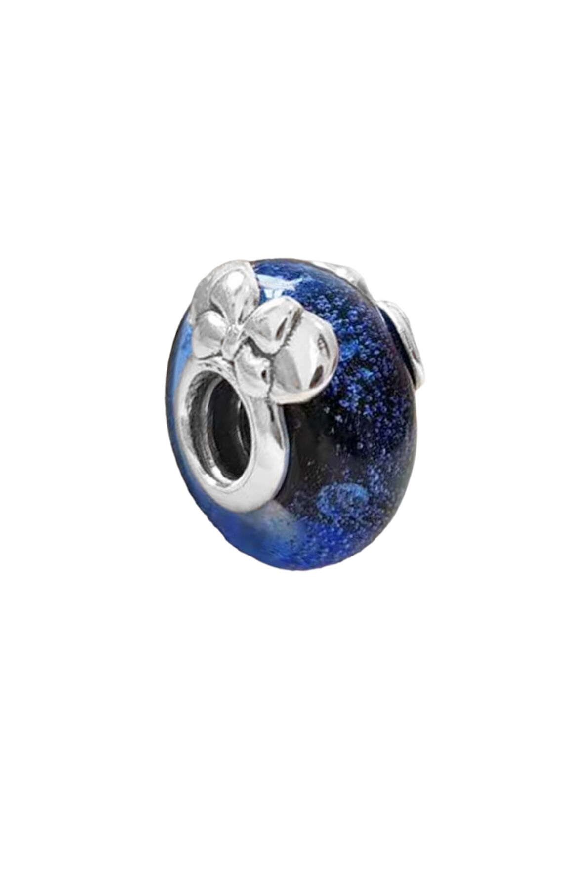 Minnie Mouse Lacivert Murano Charm | 925 Ayar Gümüş