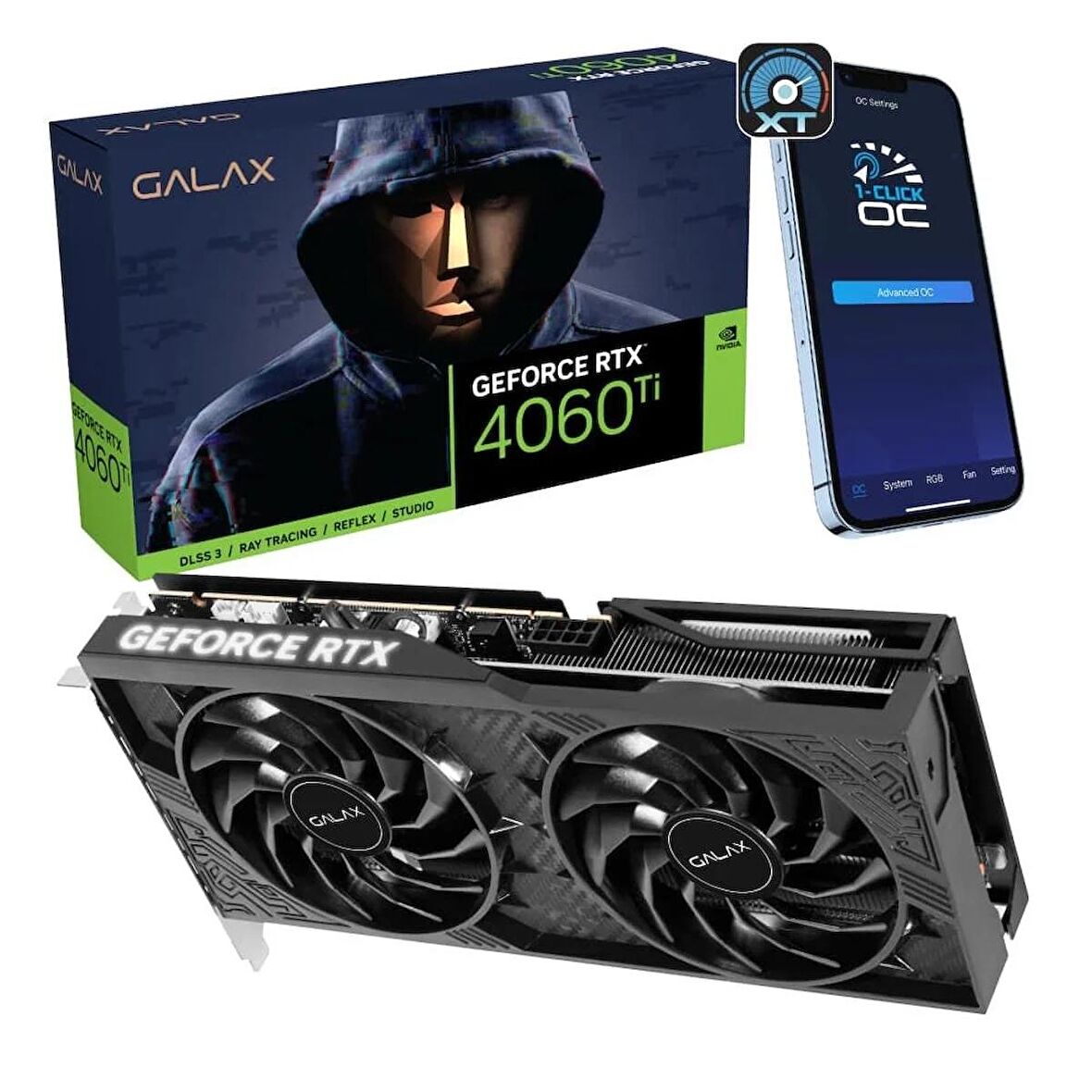 GALAX GeForce RTX 4060 Ti 1-Click OC 8GB GDDR6 128 Bit DLSS 3 Ekran Kartı (46ISL8MD8COC)