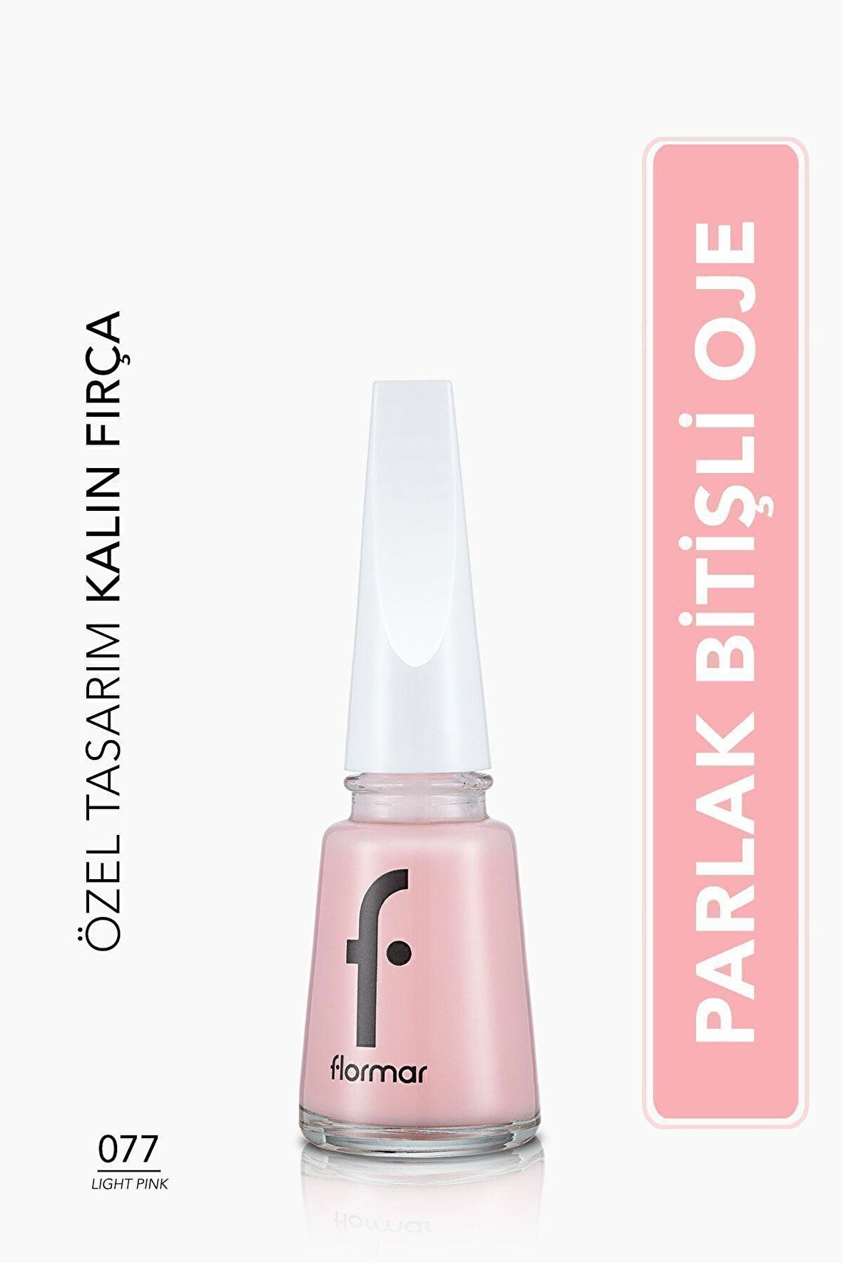 Flormar Klasik Parlak Bitişli Yüksek Pigmentli Oje-nail Enamel- 077 Lıght Pınk New- 8682536035743