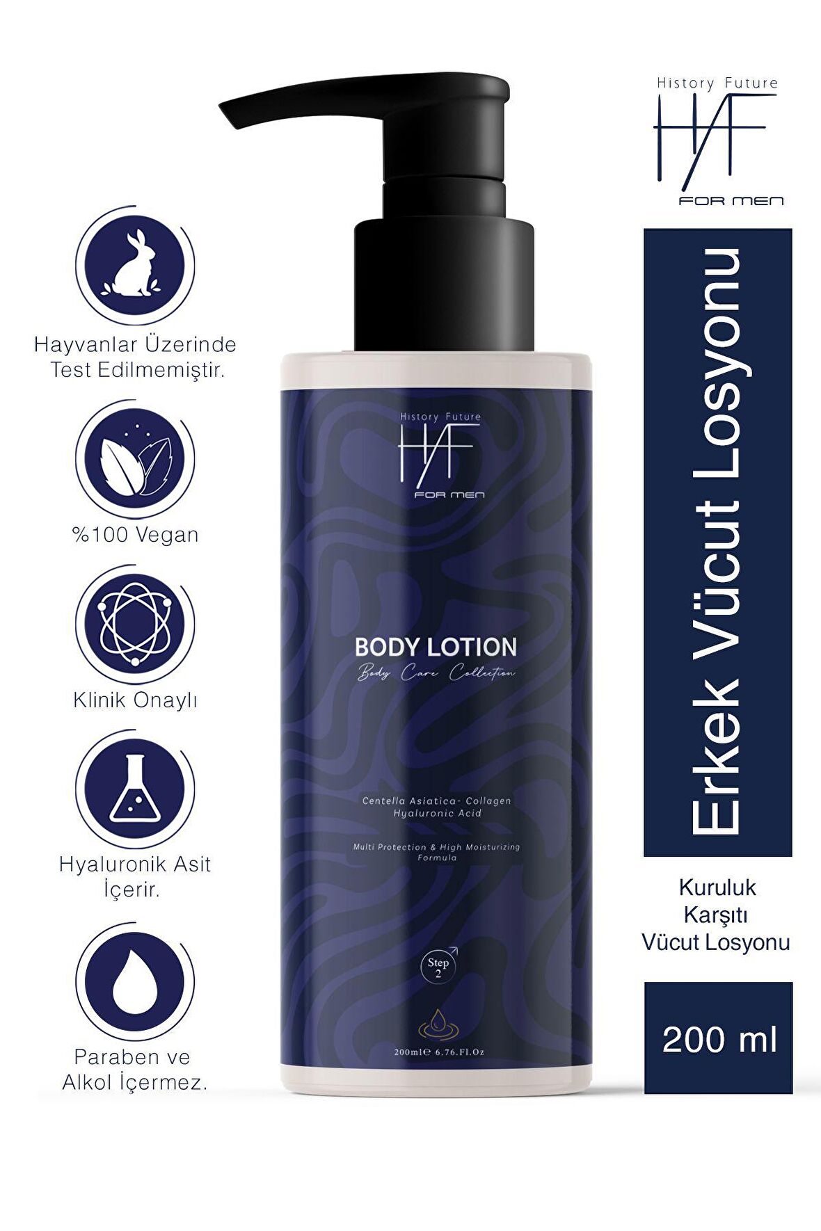 Nemlendirici Canlandırıcı Onarıcı Sıkılaştırıcı Kuruluk Karşıtı Erkek Vücut Losyonu 200 ml