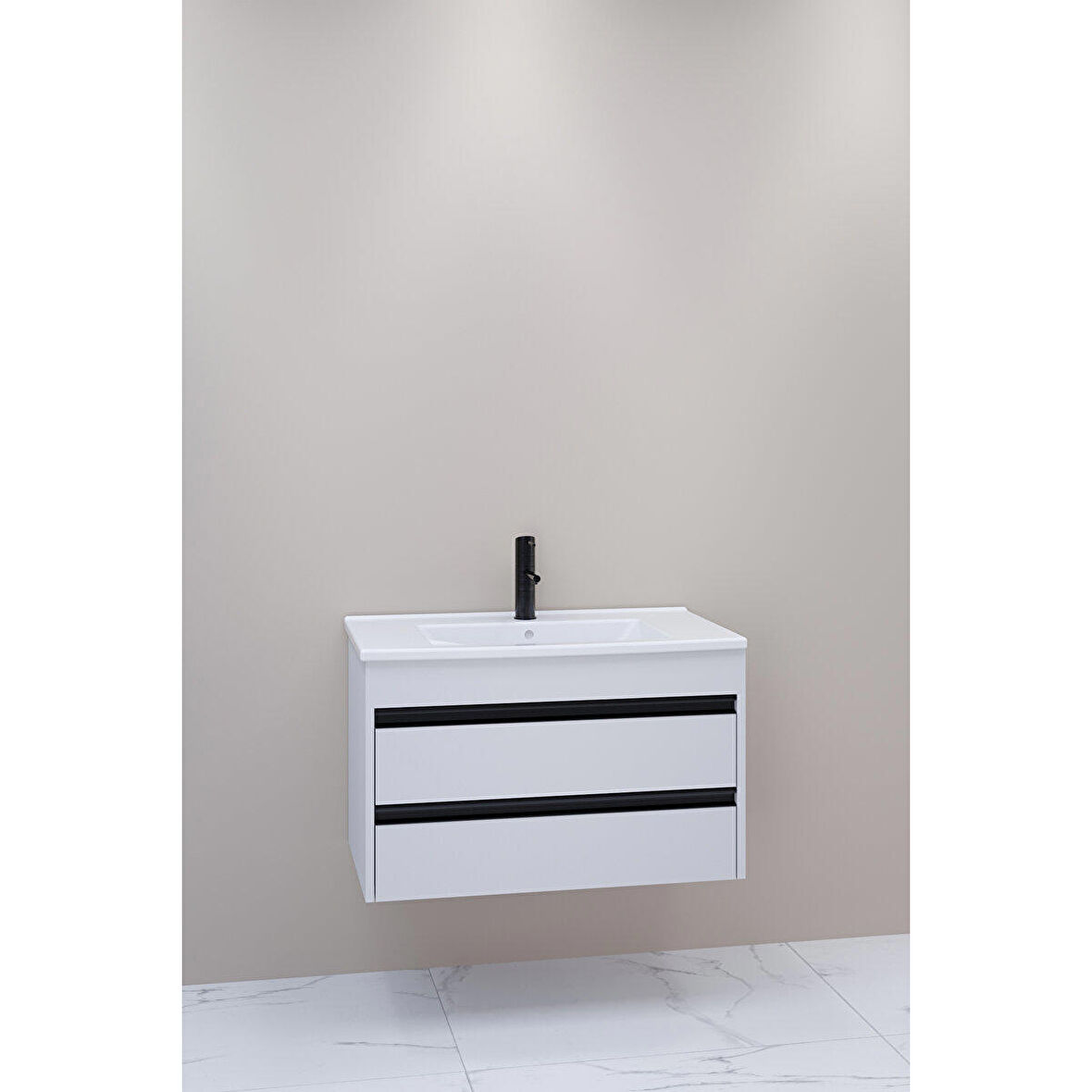 Levante 85 Cm Beyaz Lavabolu Alt Modül