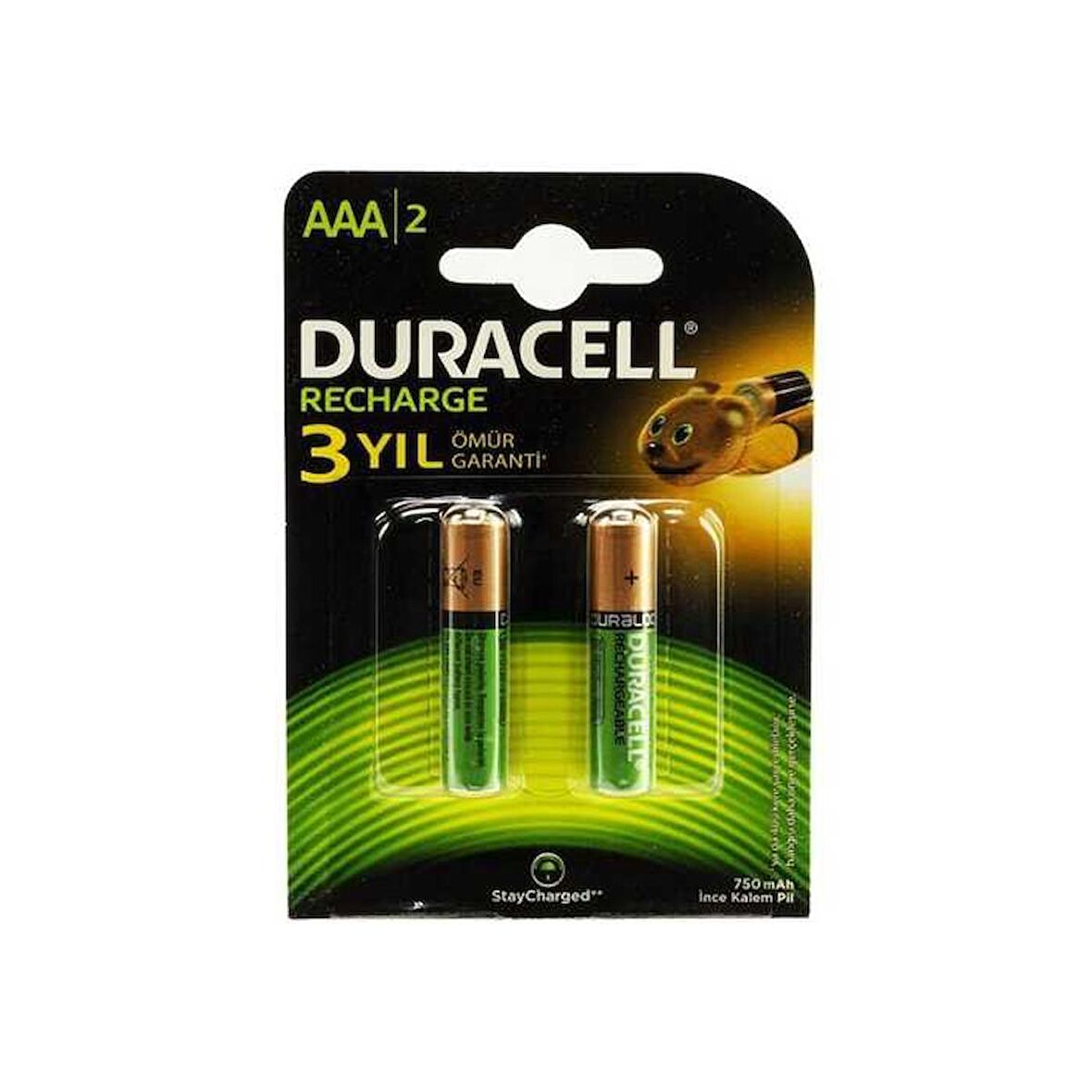 Duracell 750 Mah Şarjlı İnce Pil 2'li