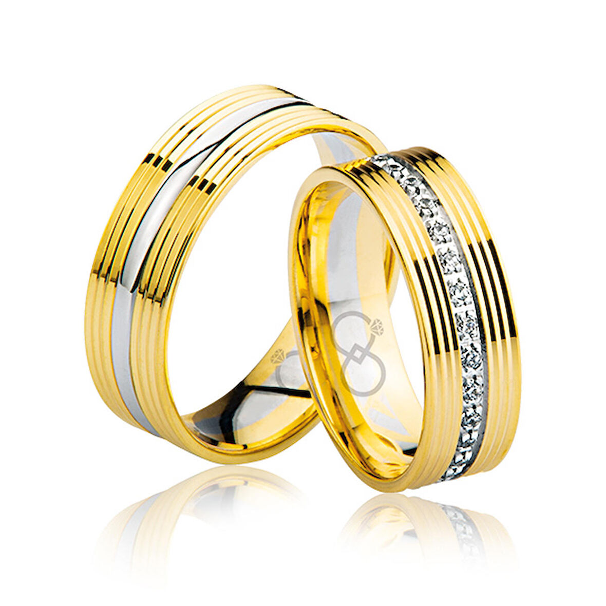 Sarı Çizgili Altın Alyans 0502