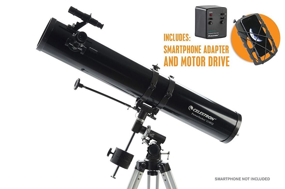 Celestron 22037 PowerSeeker 114EQ Teleskop (Motor Drive ve Telefon Adaptörü)