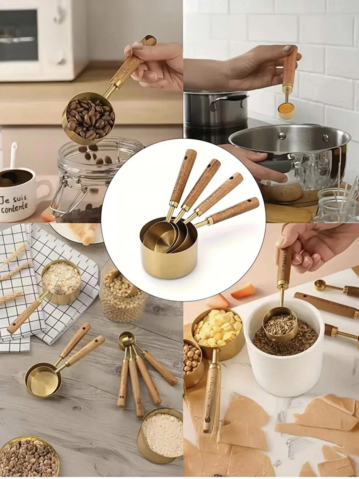 4lü paslanmaz Çelik ölçü kabı