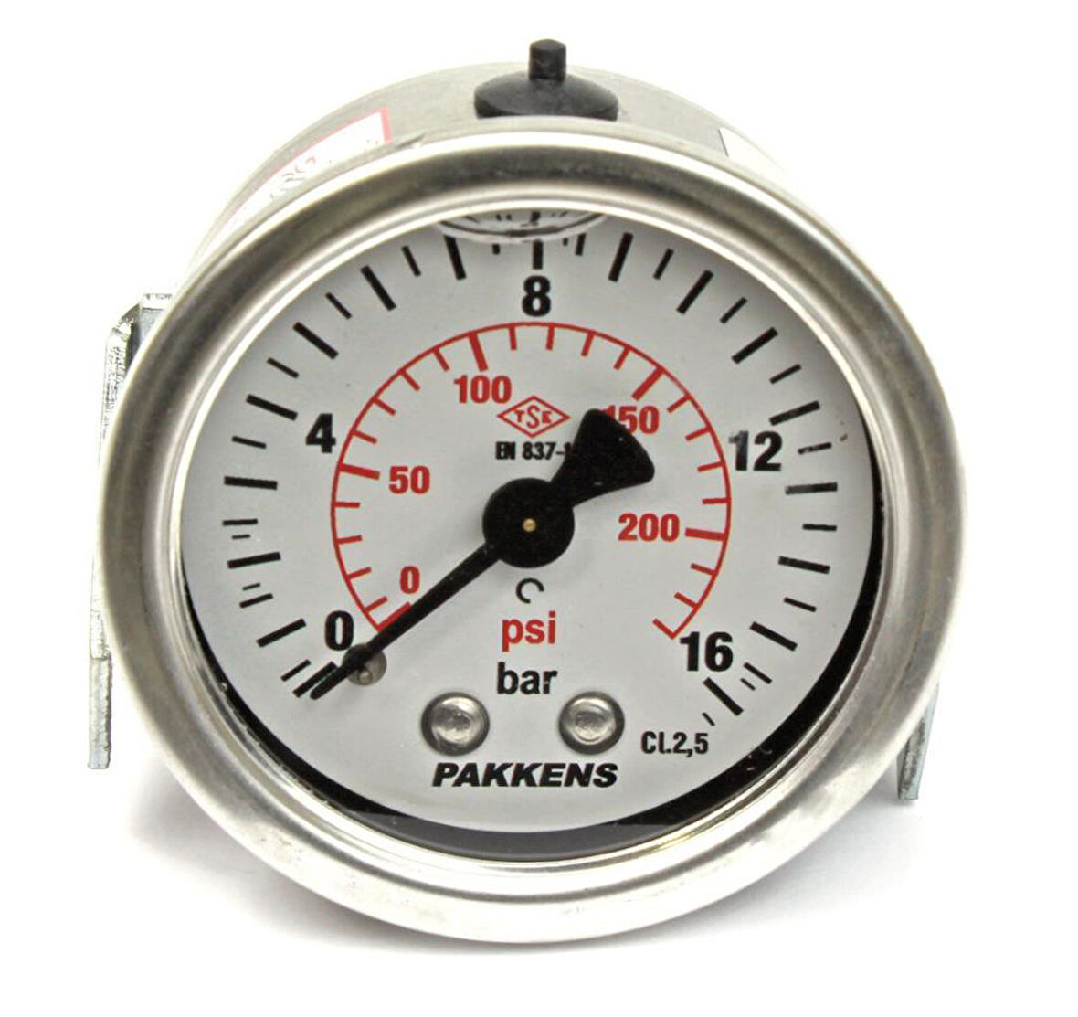 Pakkens 0-16 Bar 50 mm Arkadan Bağlantılı Panotipli Gliserinli Manometre G 1/4 inç