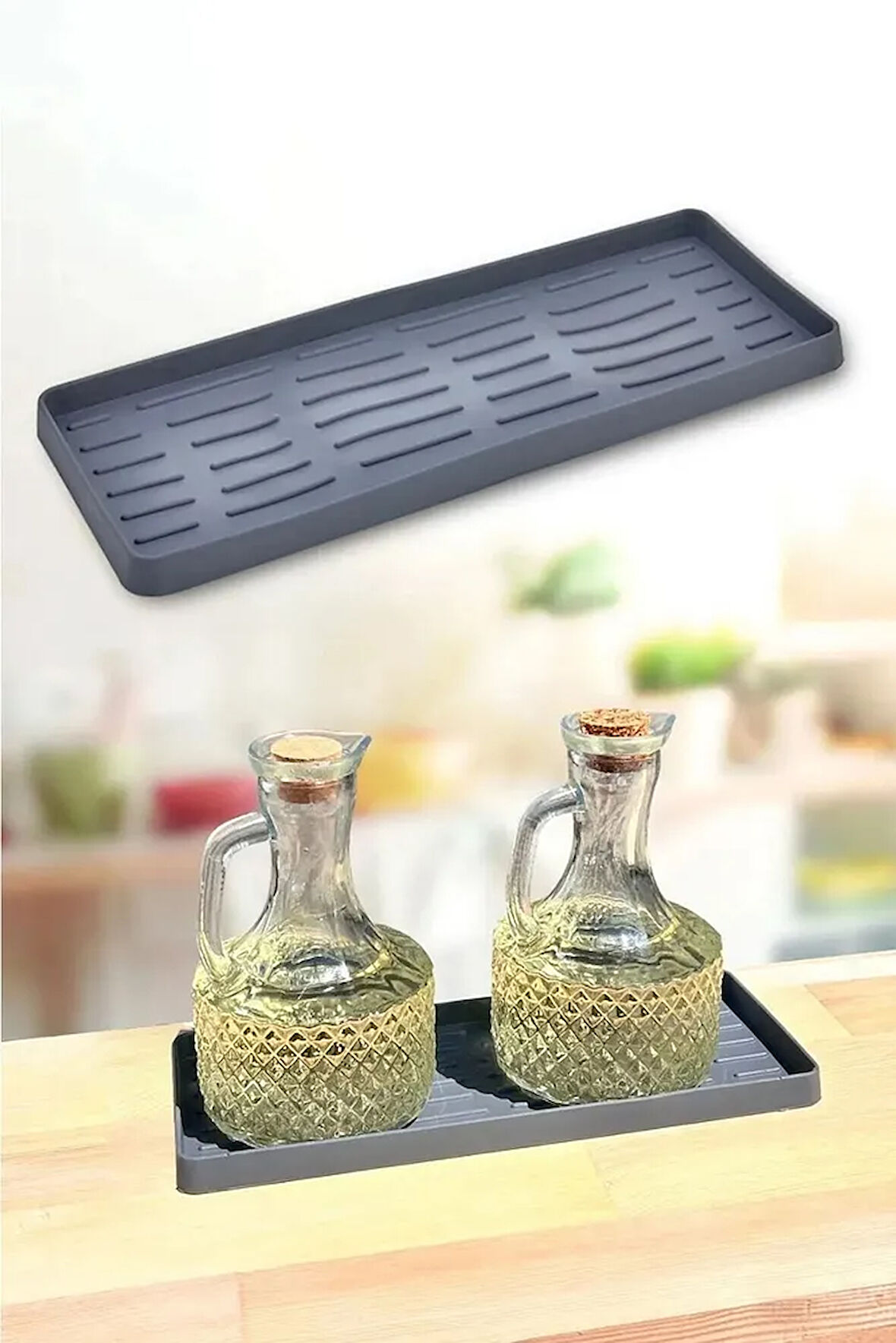 Silikon Yağdanlık Yağlık Standı Altlık Çok Amaçlı Organizer  26x10 Cm