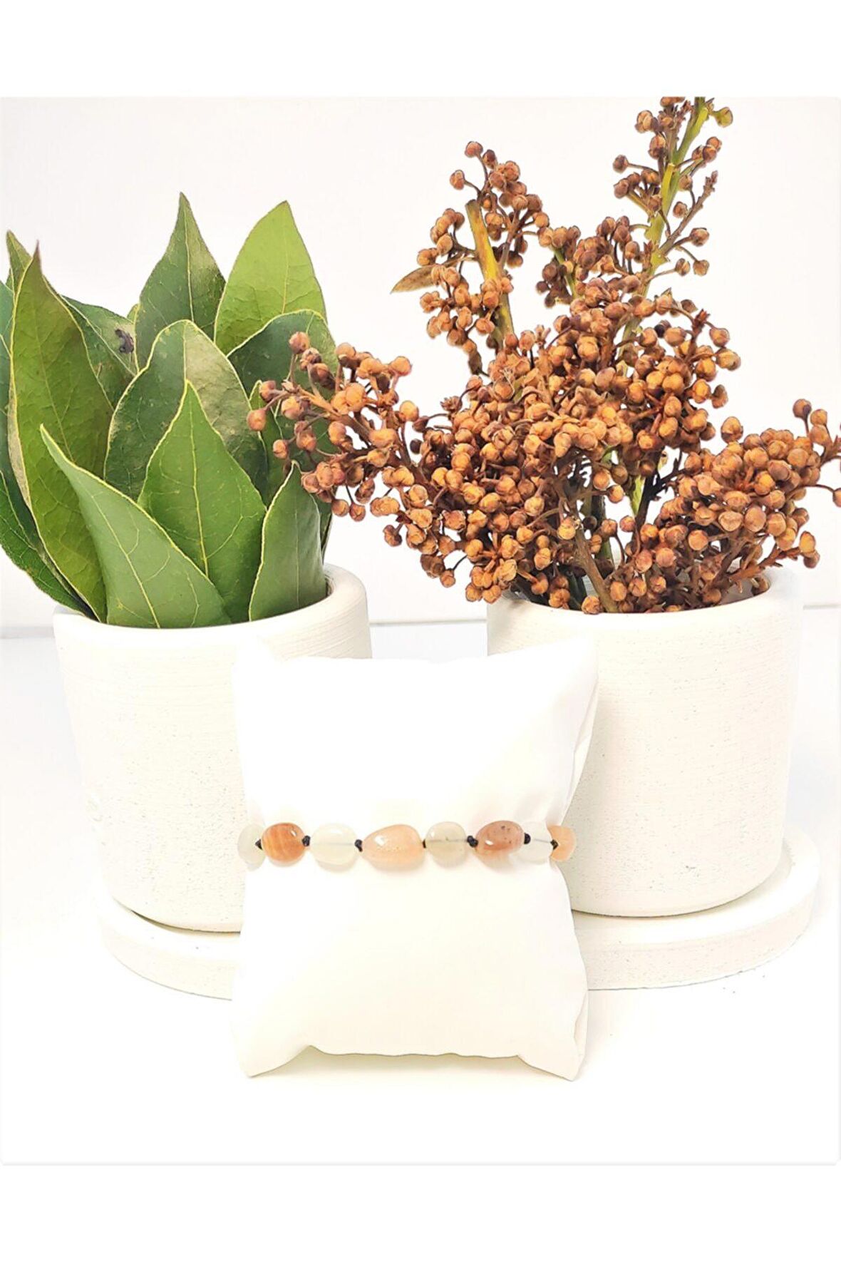 Güneş Taşı Örme Bileklik Amorf