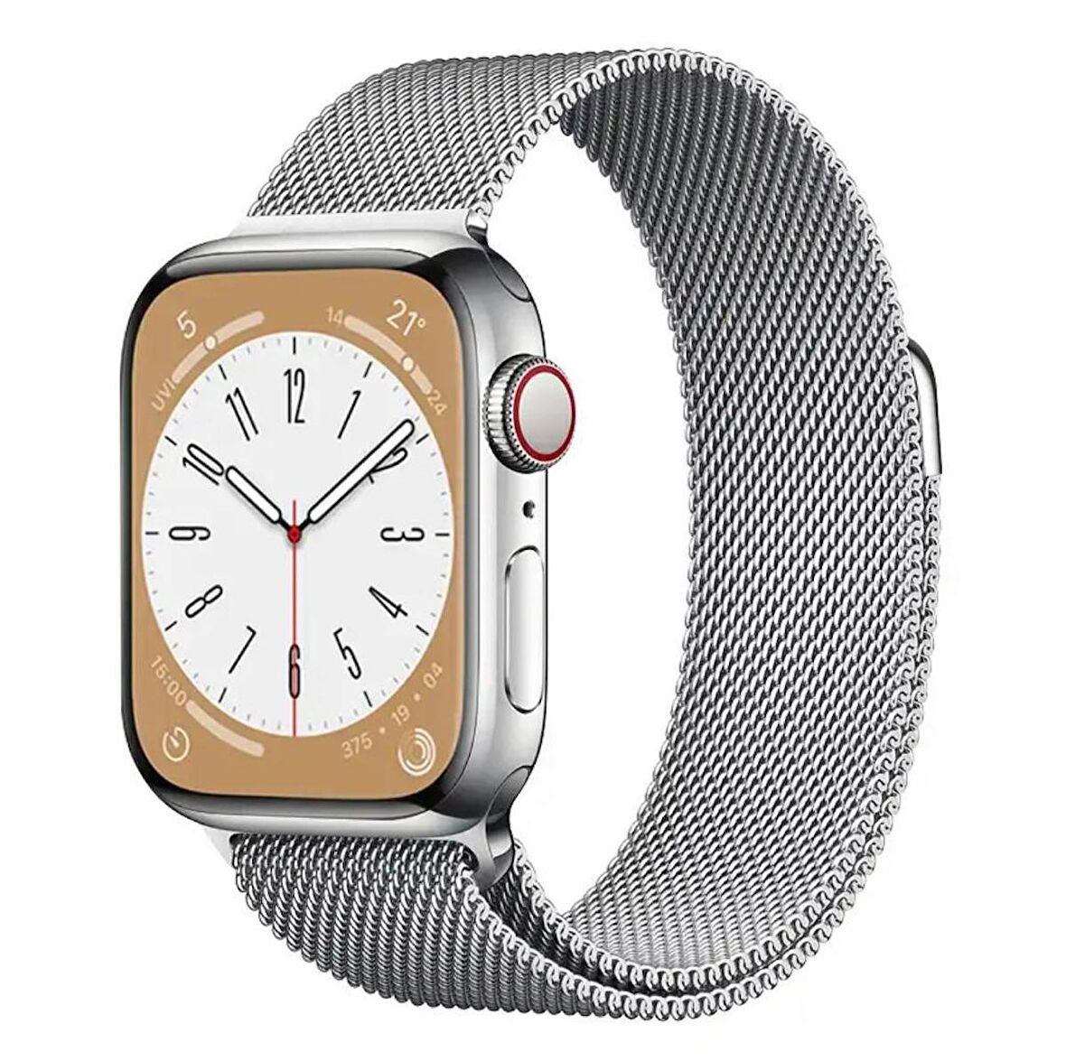 Apple Watch Seri 9 8 7 6 5 4 3 2 1 Se Ultra 42MM-44MM-45MM 49MM Uyumlu Metal Hasır Milano Kordon Kayış Mıknatıslı