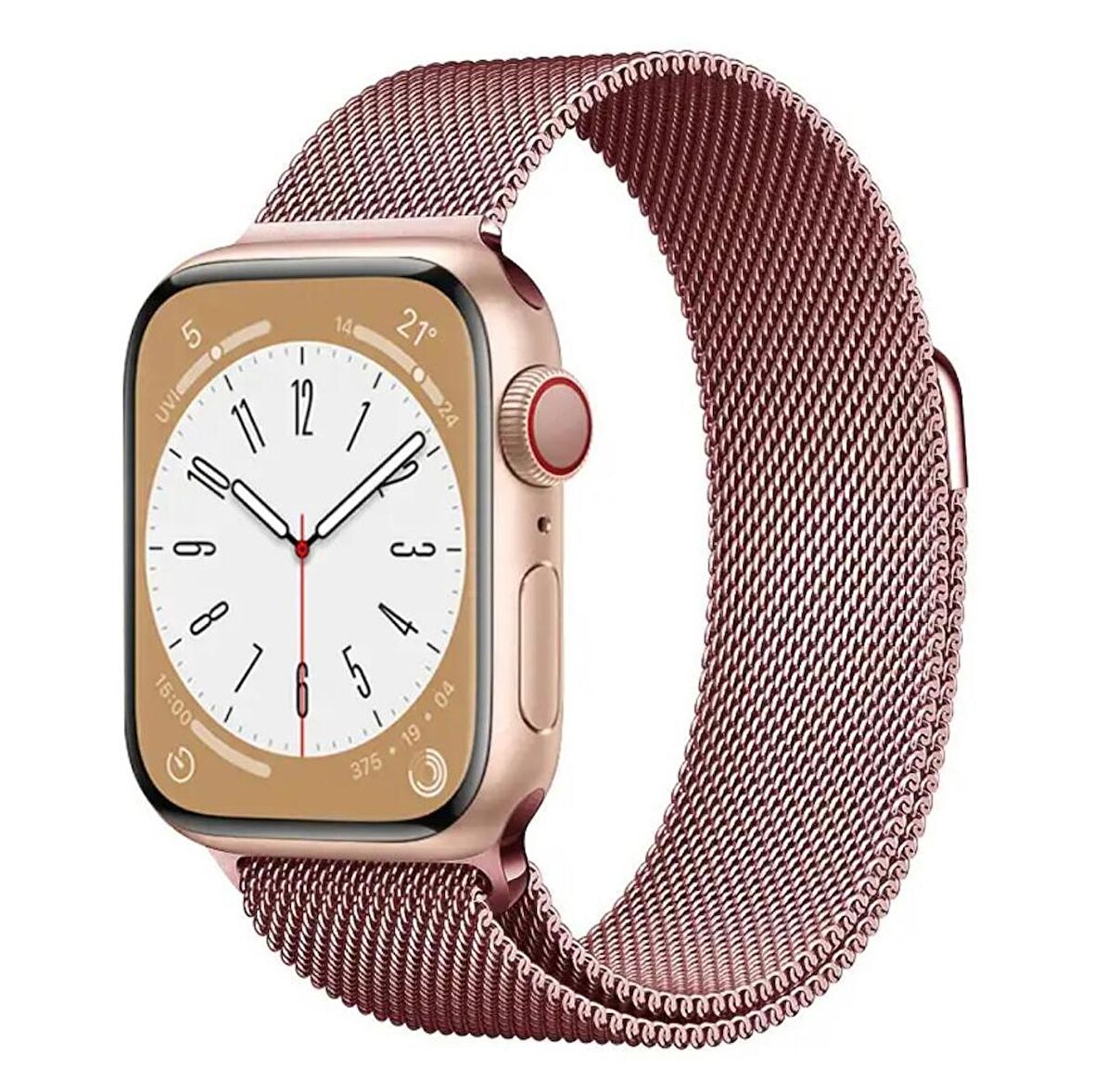 Apple Watch Seri 9 8 7 6 5 4 3 2 1 Se Ultra 42MM-44MM-45MM 49MM Uyumlu Metal Hasır Milano Kordon Kayış Mıknatıslı