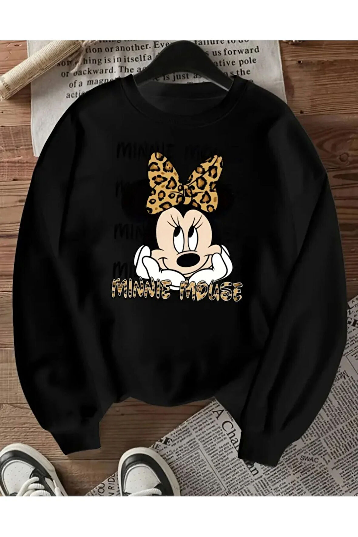 Baskılı Bisiklet Yaka İçi Polarlı Sweatshirt