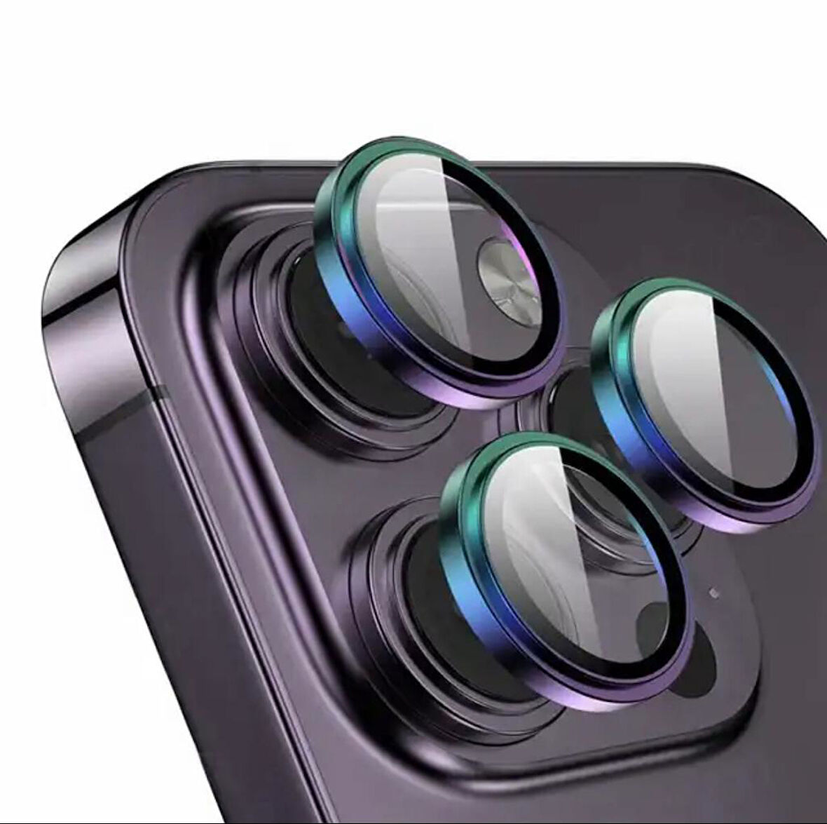 Iphone 15 Pro / Iphone 15 Pro Max Kamera Koruyucu Lens Safir Titanium Temperli Cam