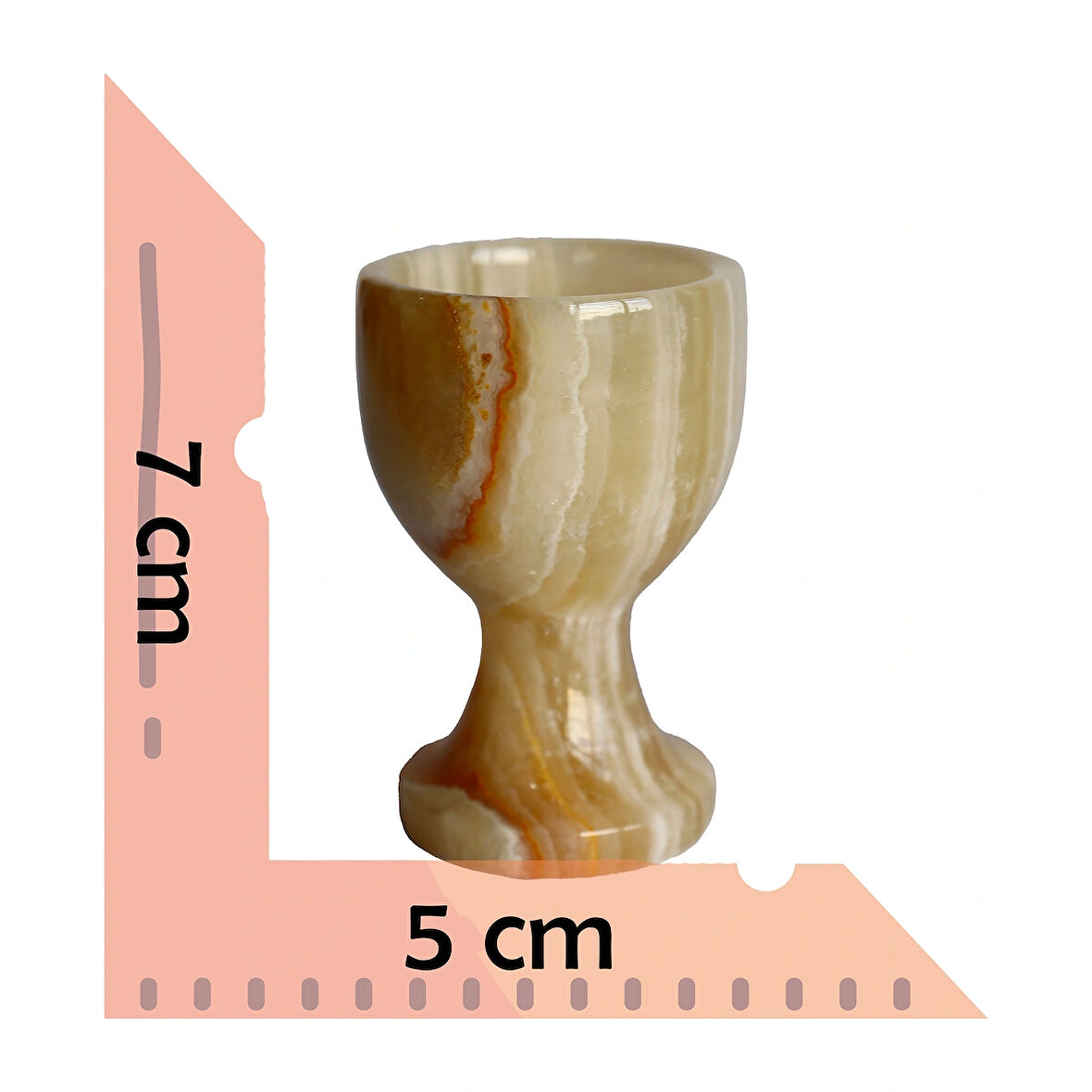 Bal Oniks Doğal Taş Yumurta  Kadehi Seti – El Yapımı Dekoratif 2’li / 6’lı Takım, Şık Ev Aksesuarı