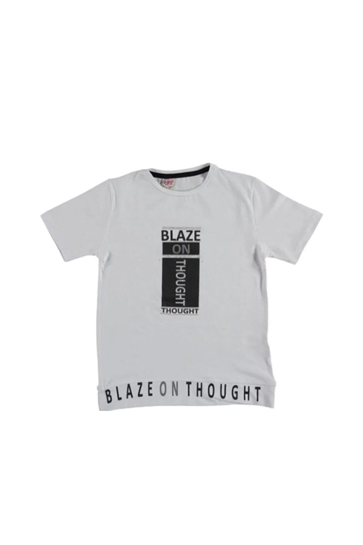 Blaze Baskılı Taşlı Kız Çocuk Tişört Beyaz