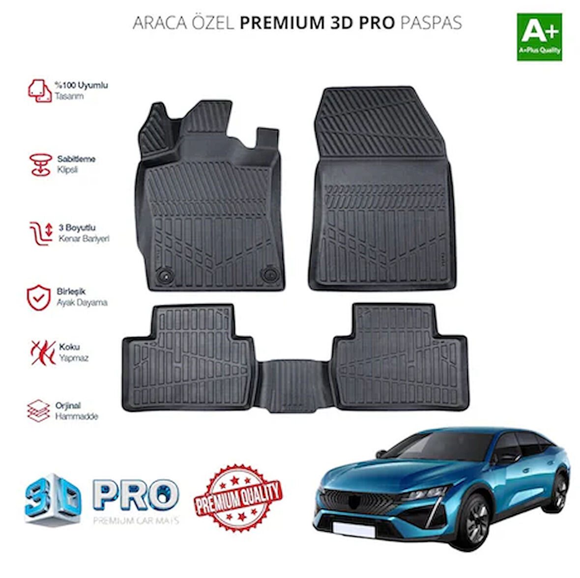 PEUGEOT 408 ARACA ÖZEL 3D PASPAS 2023 2024 2025
