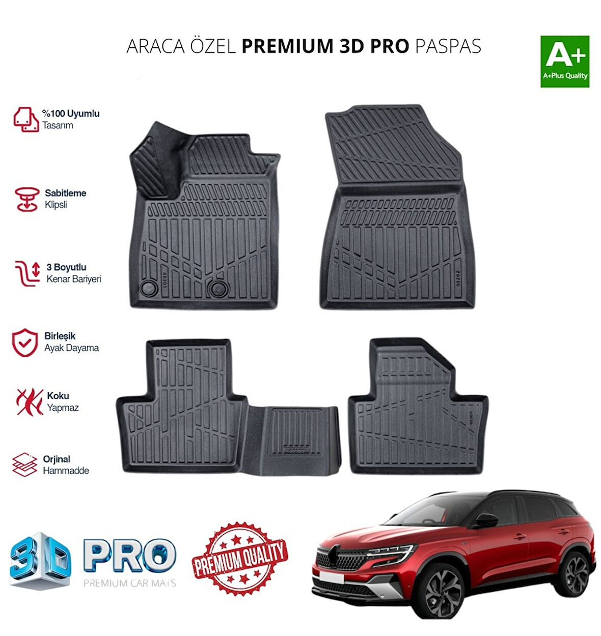 AUSTRAL MYİD HYBRİD ARACA ÖZEL 3D PASPAS 2023 2025