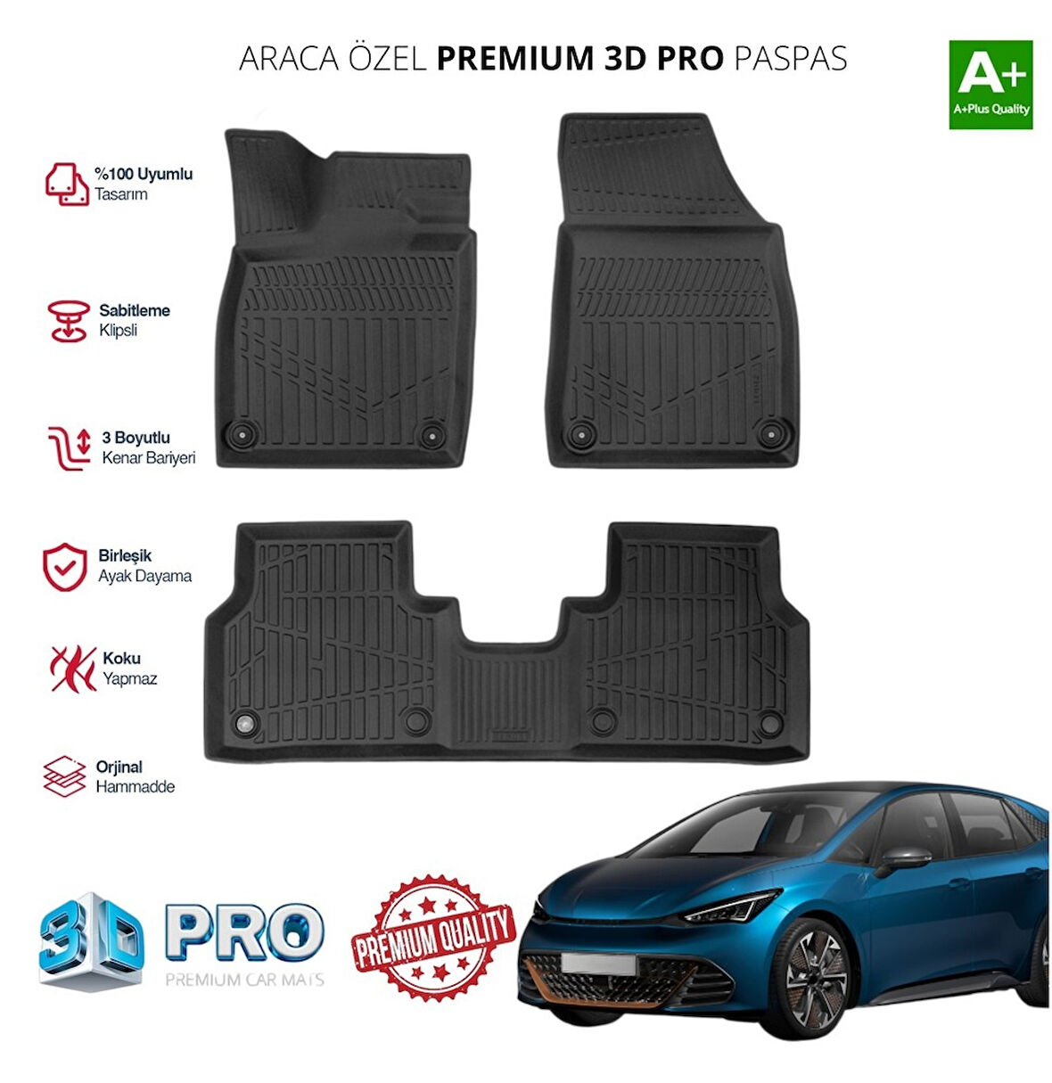 CUPRA BORN ARACA ÖZEL 3D PASPAS 2021 2022 2023 2024