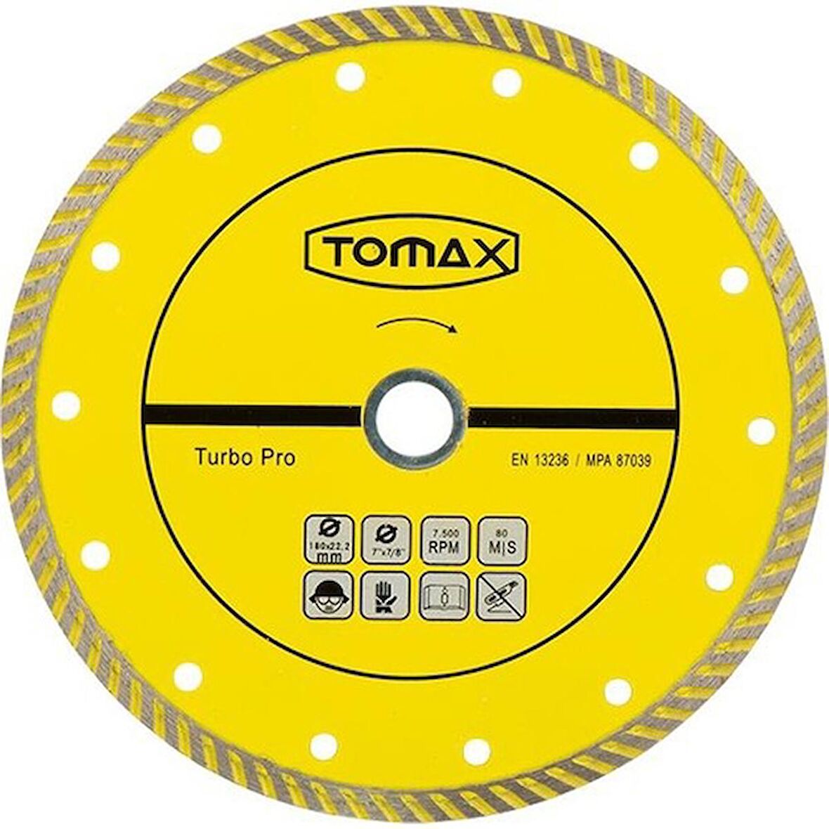 Tomax Turbo Elmas Mermer Kesici 115 Tomax Sarı