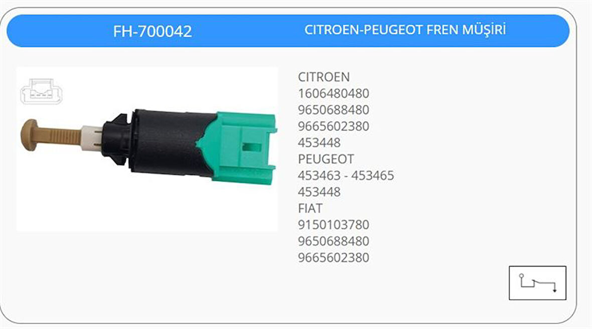 FREN MÜŞÜRÜ CITROEN C2 C3  PEUGEOT 207 307 308  TÜM GRUBLARIN