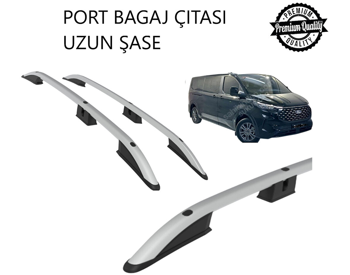 E - TRANSİT CUSTOM ELEKTİRİKLİ UZUN ŞASE 2025 2026 2027 PORTBAGAJ TAVAN ÇITASI GRİ