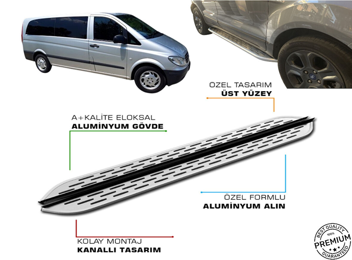 MERCEDES VITO W639 CAMLI VAN UZUN ŞASE ARACA ÖZEL YAN BASAMAK 2004 2005 2006 2007 2008 2009 2010 2011 2012 2013 2014