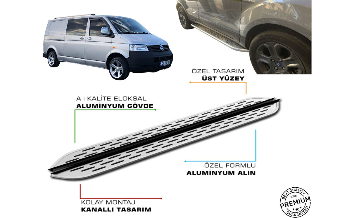 T5 TRANSPORTER CİTY VAN UZUN ŞASE ARACA ÖZEL PRV1 YAN BASAMAK 2003 2004 2005 2006 2007 2008 2009 2010