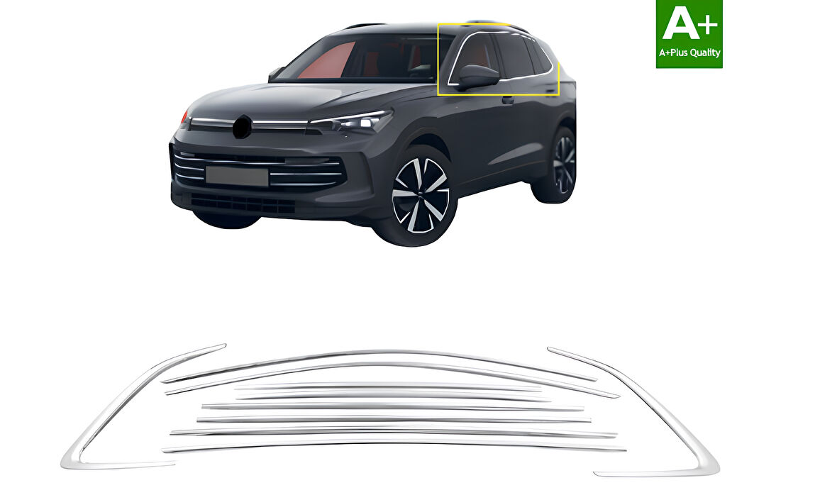 VW TİGUAN 3 2025 2026 2027 PASLANMAZ KROM CAM ÇERÇEVE SETİ