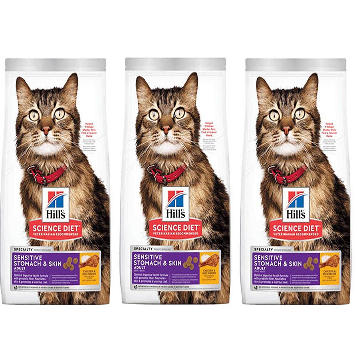 Hill's Feline Sensitive Skin Tavuklu Yetişkin Kuru Kedi Maması 1,5 Kg 3 Adet