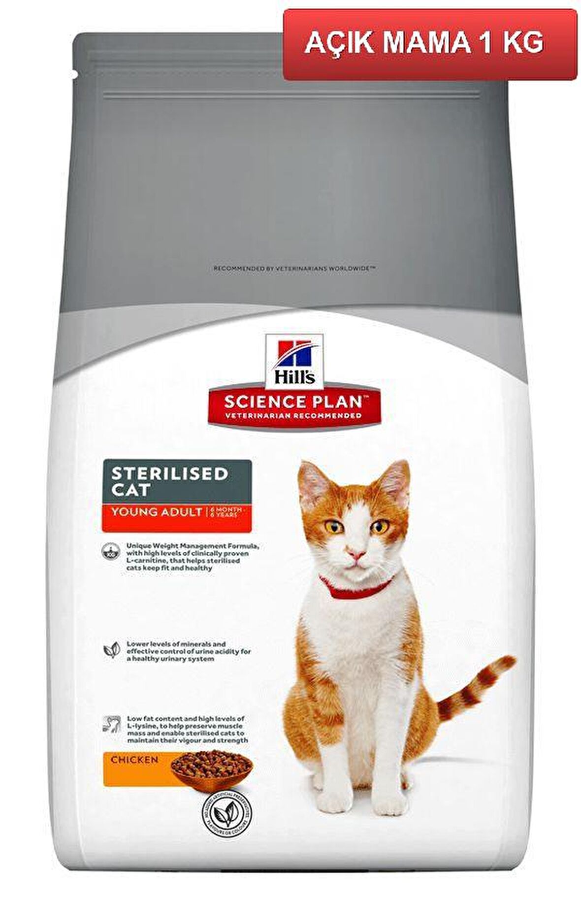 Hill's Sterilised Kısırlaştırılmış Tavuklu Kedi Maması 1 kg AÇIK