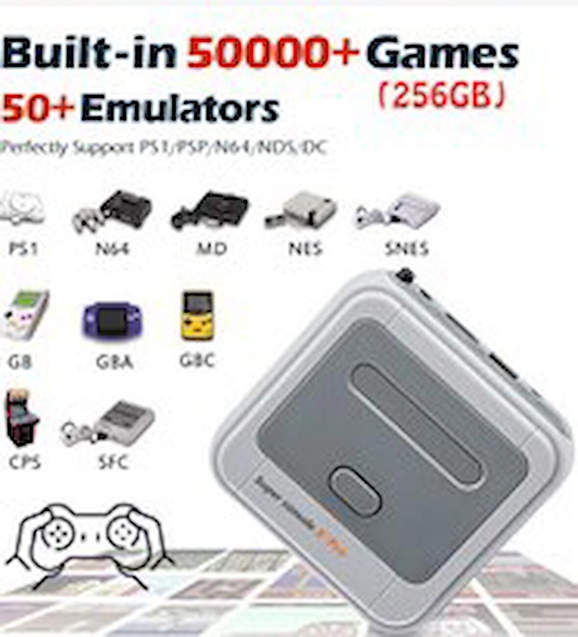 Sunix HD 4K Android TV Box & Oyun Konsolu Emülatör 50.000 + Oyun 256GB